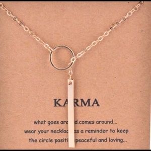 Circle and Bar Necklace with Karma Card Included